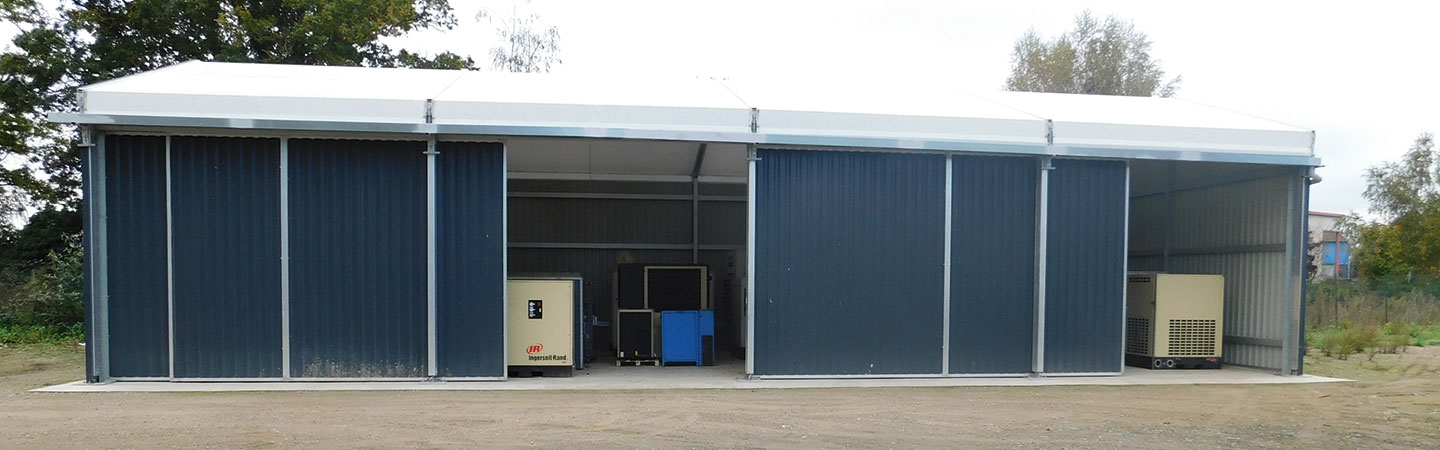 Tente de stockage bardage gris